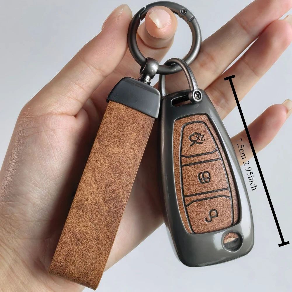 3 Buttons Zinc Alloy For Ford Ranger C-Max S-Max Focus Galaxy Mondeo Transit Tourneo Custom Car Remote Key Case FOB