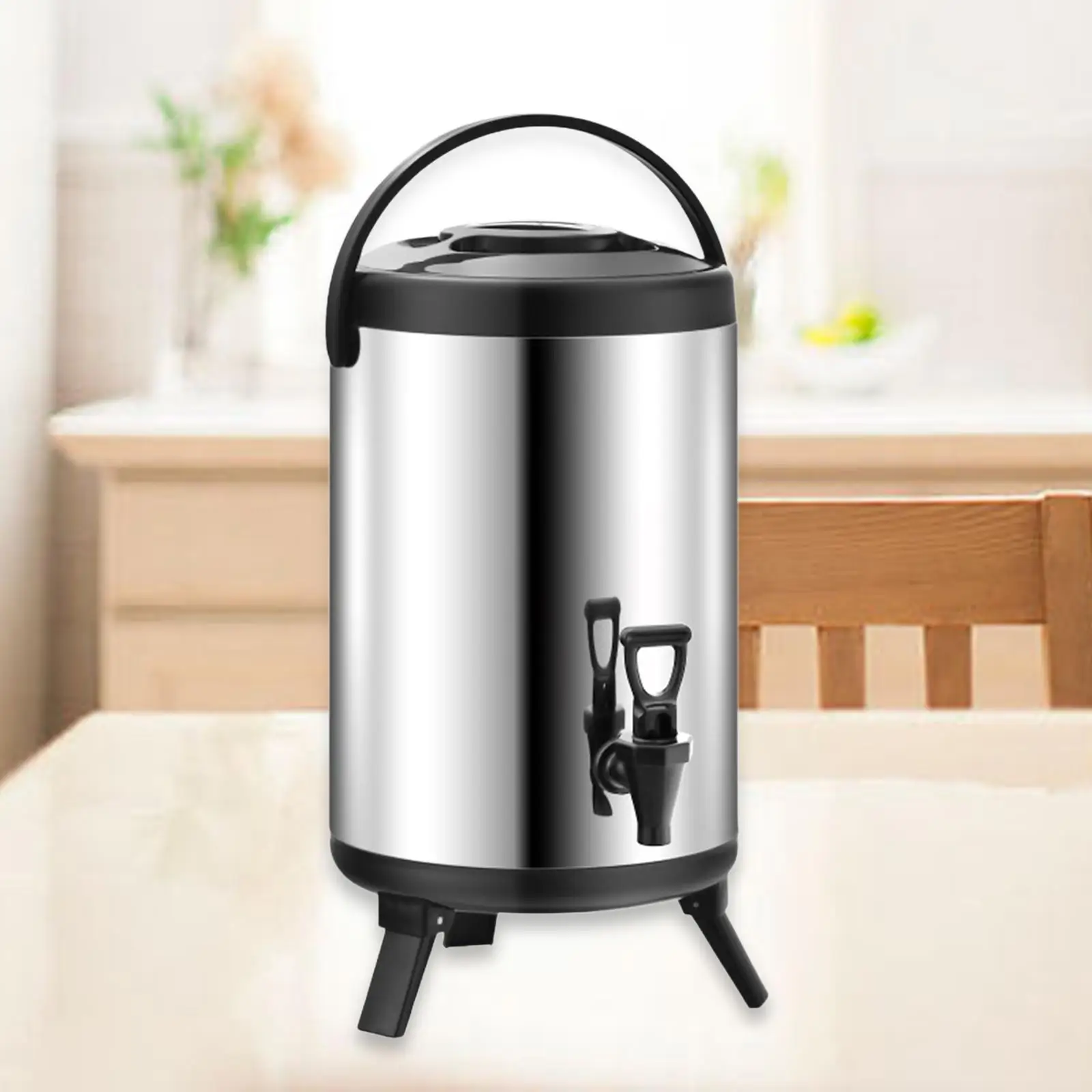 Insulated Tea Barrel Double Layer Beverage Dispenser for Home Coffee Milk