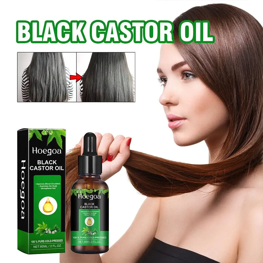 

60ml Black Castor Oil Nourishes Skin Massage Products Eyebrows Skin Hair Prevents Growth Aging Care Essential O X6M5