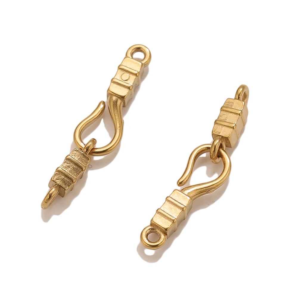 

5PCS Gold Plated Stainless Steel Lock-Shape S-Hook Connectors DIY Jewelry Making Bracelet Clasps Bulk Wholesale Accessories