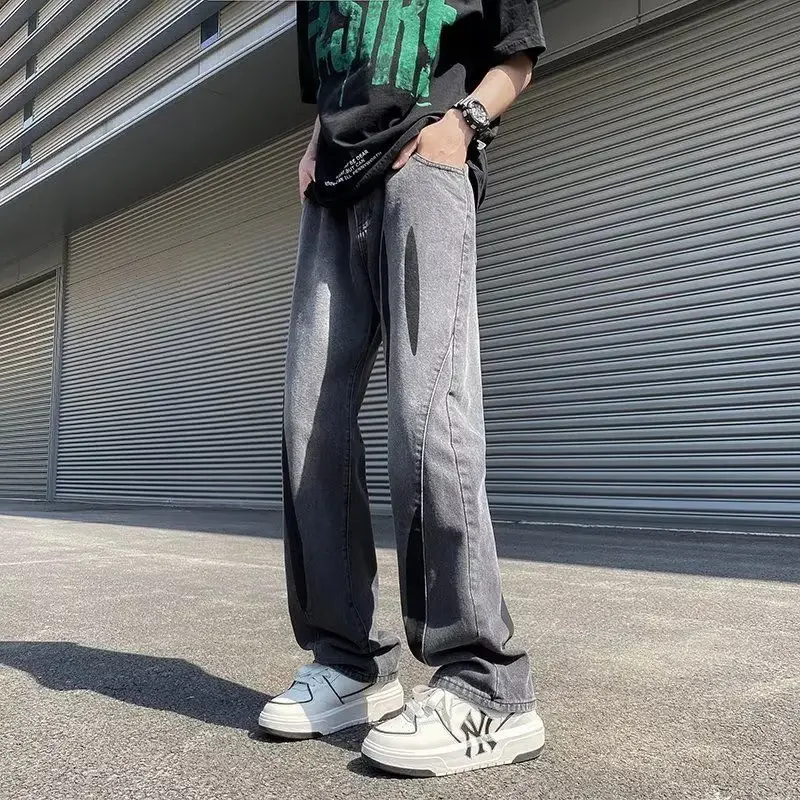 Straight Male Cowboy Pants New in Goth Y 2k Vintage Harajuku Trousers Y2k Regular Stylish Autumn Clothing Soft Cheap Men's Jeans