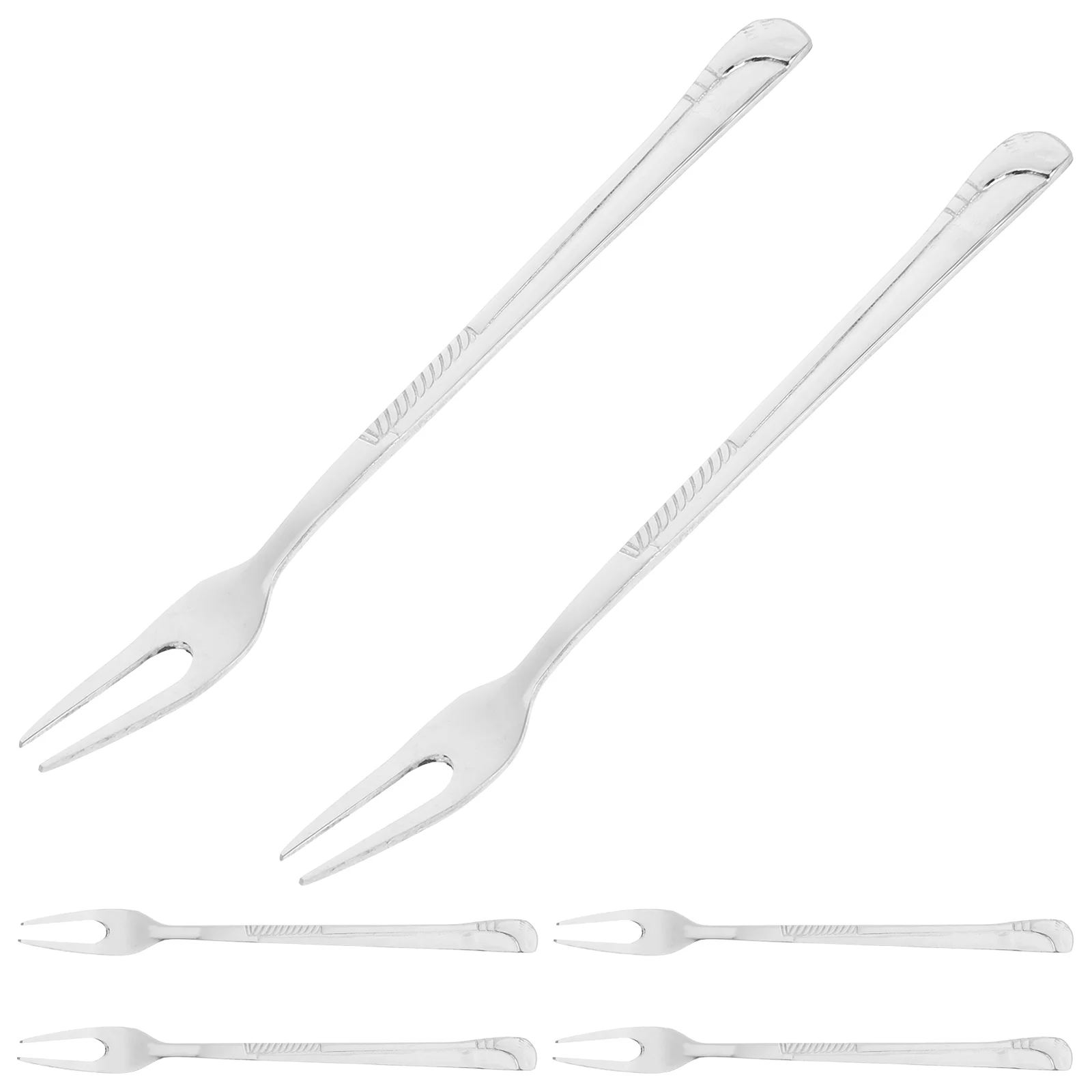 

6 Pcs Knife and Fork Three-pronged Stainless Steel Fruit 304 Appetizer Forks Dessert