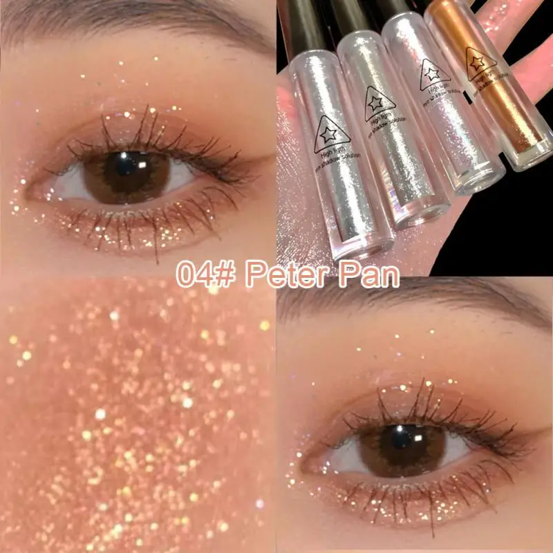 Sombra de ojos líquida con cuentas de cristal brillante, bolígrafo de gusano de seda tumbado para iluminar, sombra de ojos monocromática, maquillaje de resaltado líquido