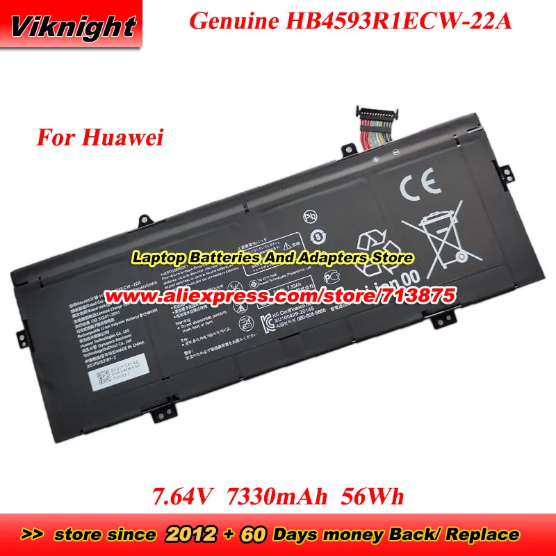 

Оригинальный аккумулятор HB4593R1ECW-22A для Huawei MateBook X Pro 2023 MRGFG-16 2021 2020 MACHD-WFE9 KLVL-WFH9B KLVL-W76W MateBook 14 R5