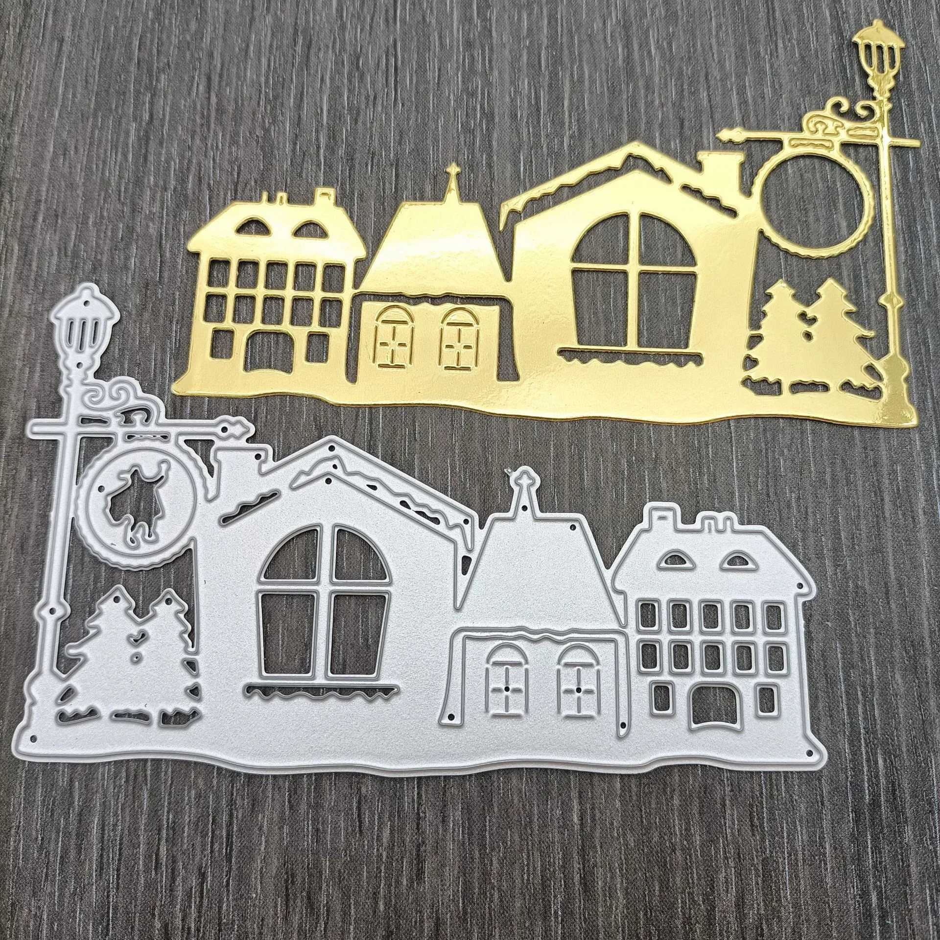 Christmas Building Tree Metal Cutting Dies Stencils Dies for DIY Scrapbooking  Card Paper Decor Embossing Die Cut