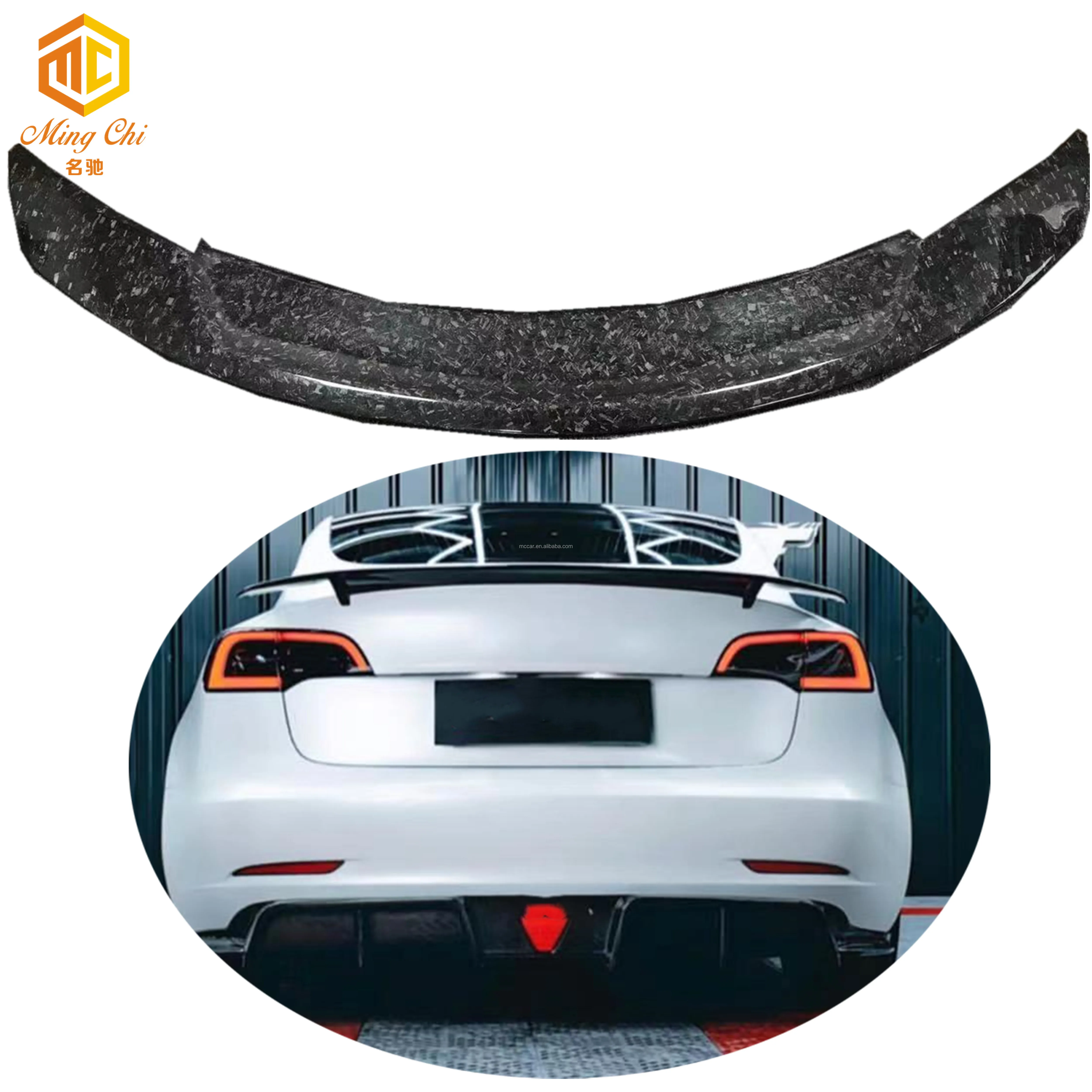 

For Tesla Model3 forged spoiler RT style rear trunk lid spoiler