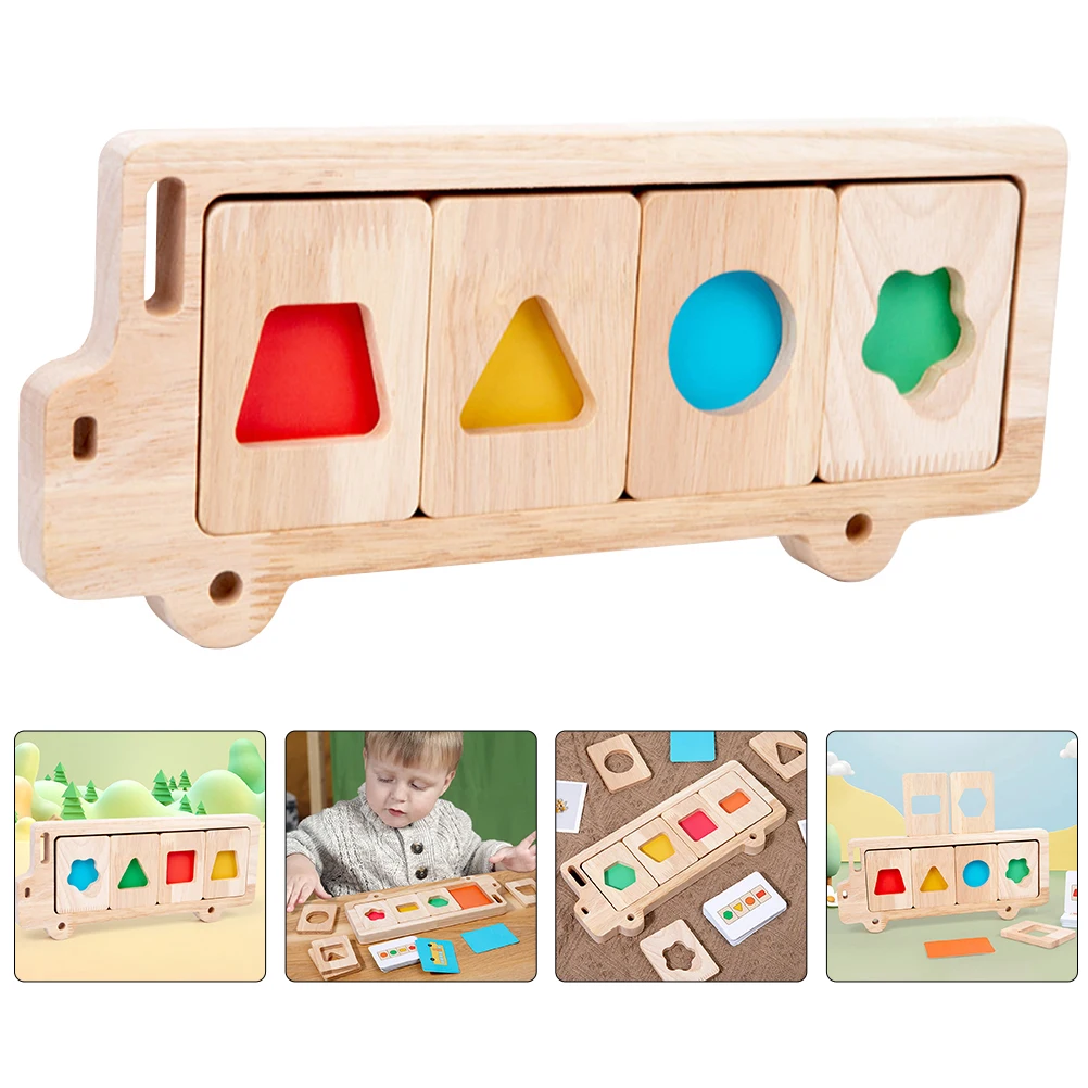 1 conjunto de quebra-cabeça geométrico de madeira forma classificação correspondência brinquedo separação de cores para forma jogo de correspondência crianças quebra-cabeças placa criança