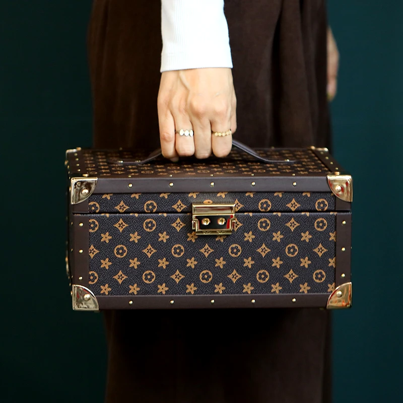 

Combination Portable Jewelry Box Lockable Vintage Jewlery Storage Organizer for Necklace Watch Ring Earring Birthday Anniversary