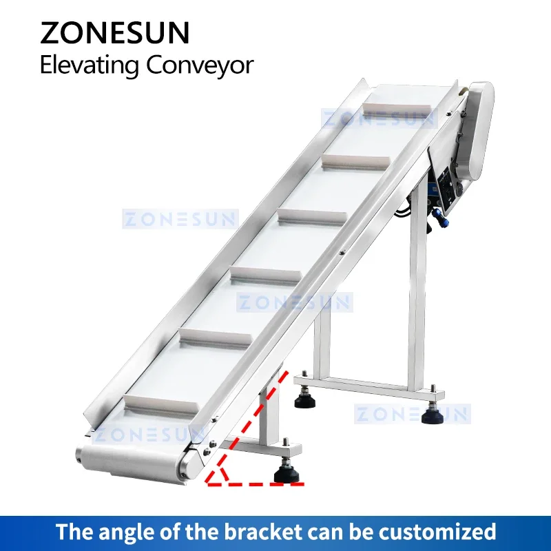 Zonesun Elevator Conveyor Incline Conveyor Belt Cleated Conveyor PU Belt Conveying Equipment ZS-SLJ6