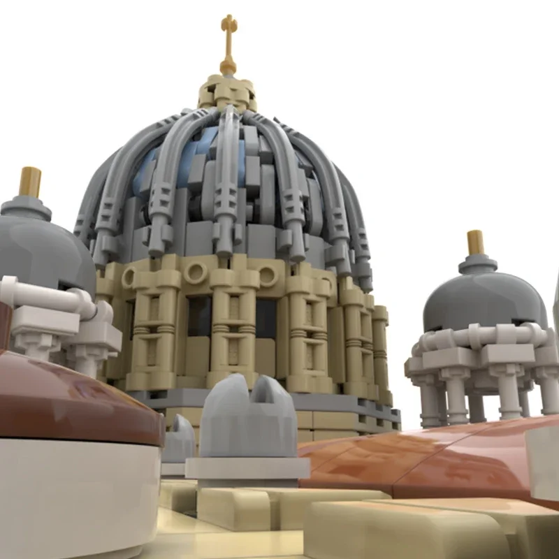 MOC Architecture Church St. Peter's Basilica Castle Building Blocks Set Cathedral House Collection DIY Toys Children Kid Gifts