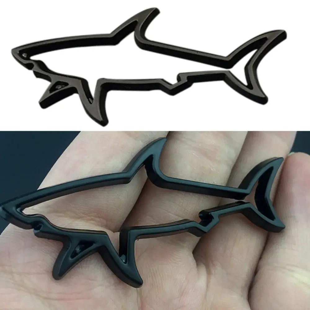 Hollow Shark Fish Car Styling Sticker Self-Adhesive Emblem Badge Decals Motorcycle Car Decoration Universal Car Accessories