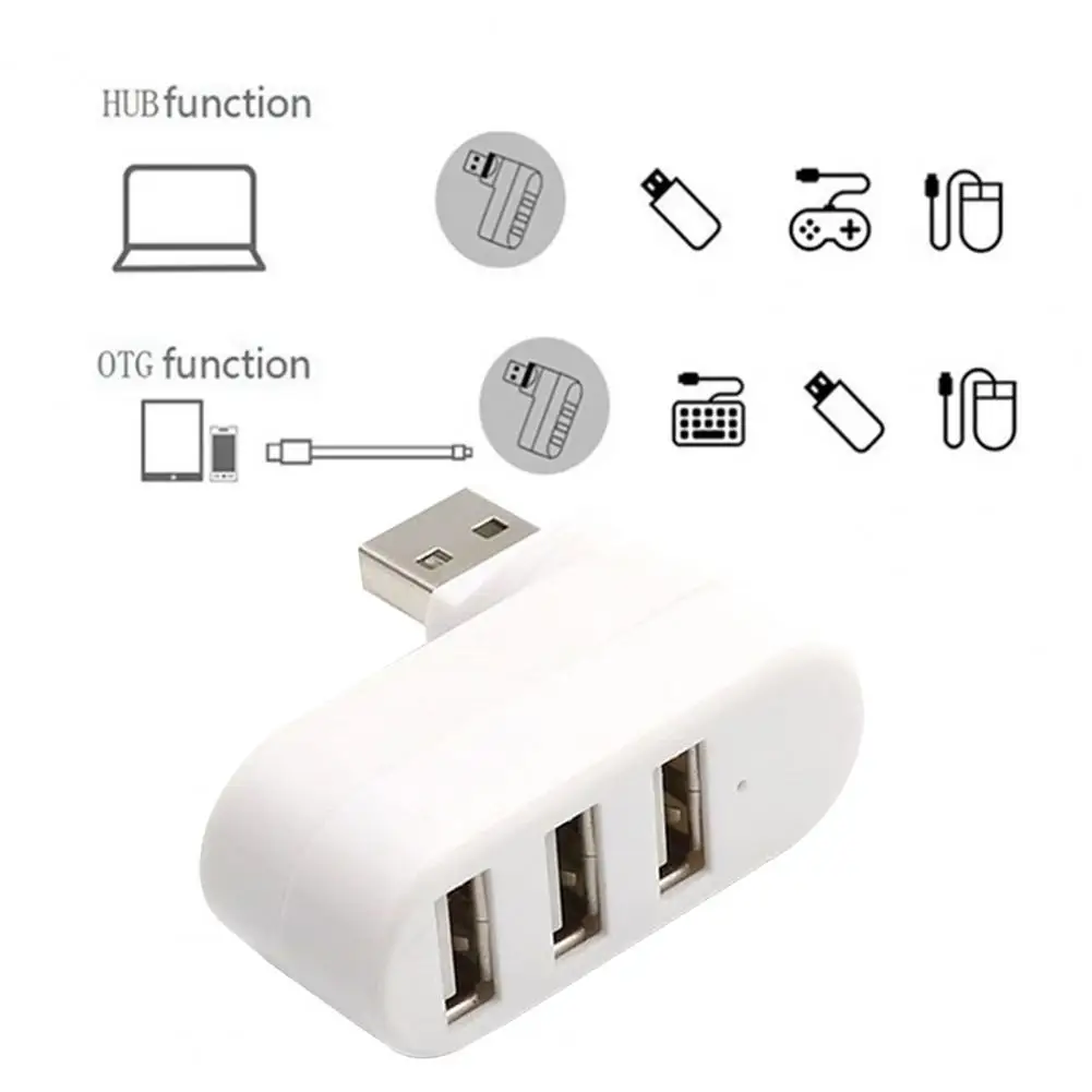 Usb Hub for Windows Usb Splitter for Mac Wireless Usb Expander Portable 3-port Hub with Rotatable for High-speed for Windows