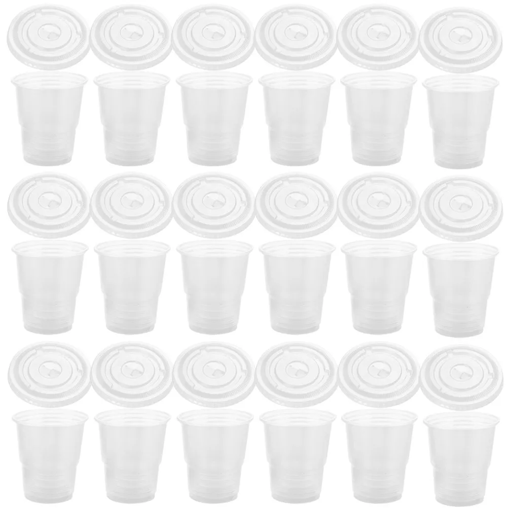 50Sets Disposable Drinking Cups Clear Compact Exquisite Craftsmanship Beverage Cups for Fruit Tea Milk Tea Juice Smoothies
