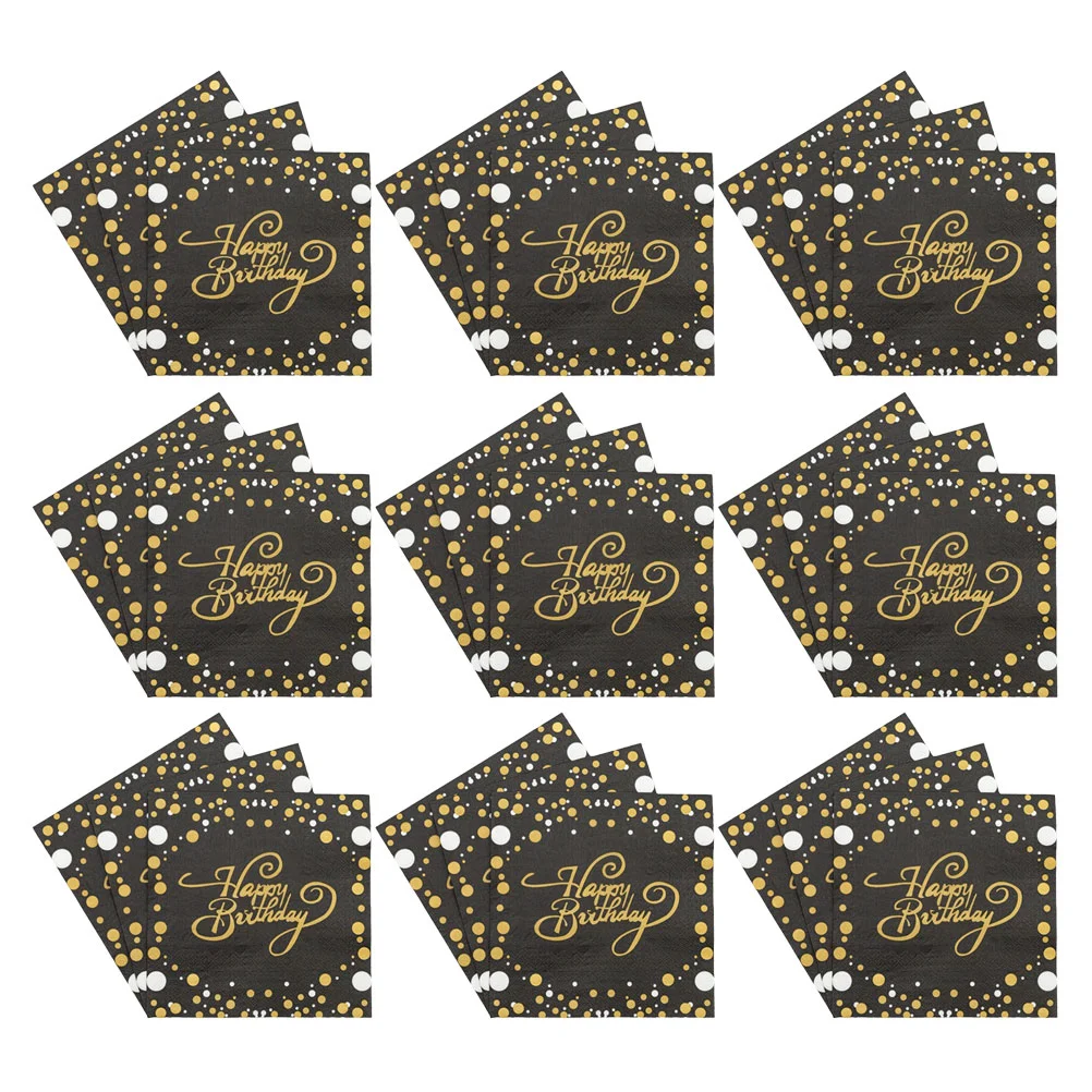 Servilletas de papel decorativas para cumpleaños, 60 uds., servicio de fiesta, cóctel, Festival feliz para mujeres, bebidas, postre, bebé