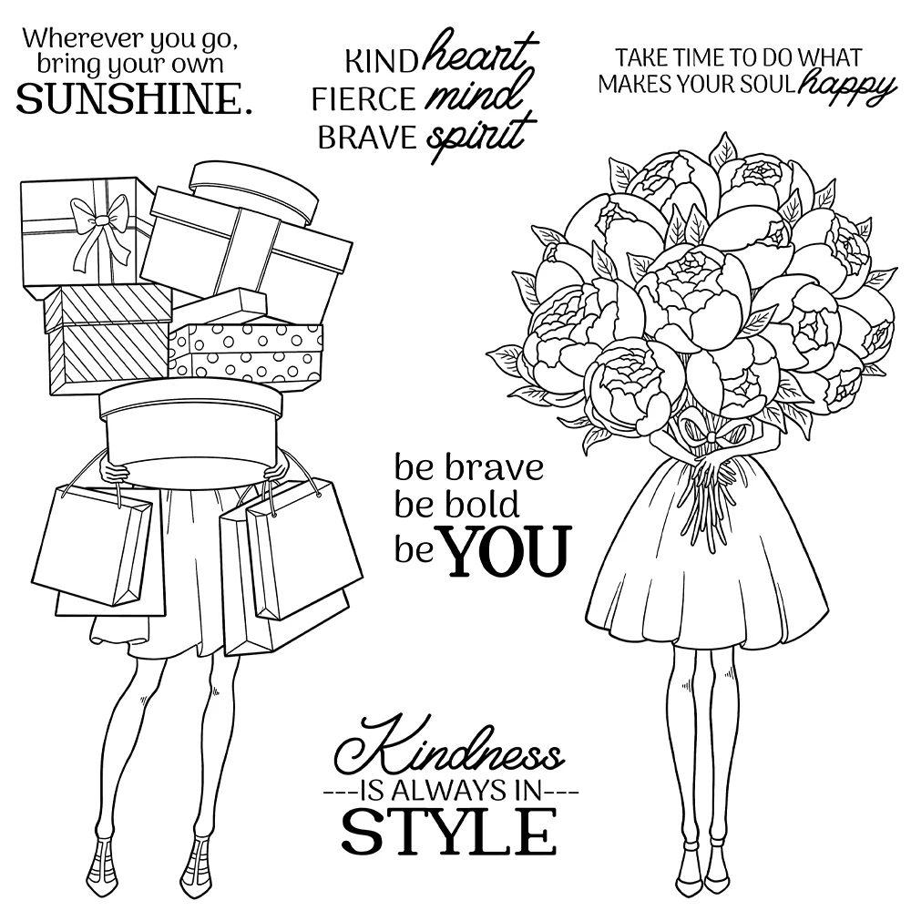 Mangocraft Beautiful Women Flower Clear Stamp Happy Mother\'s Day Gifts DIY Scrapbooking Supplies Silicone Stamp For Cards Albums