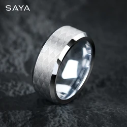 Saya Men's Tungsten Ring (8MM Width) - Fashion Anniversary Jewelry & Engraving Option