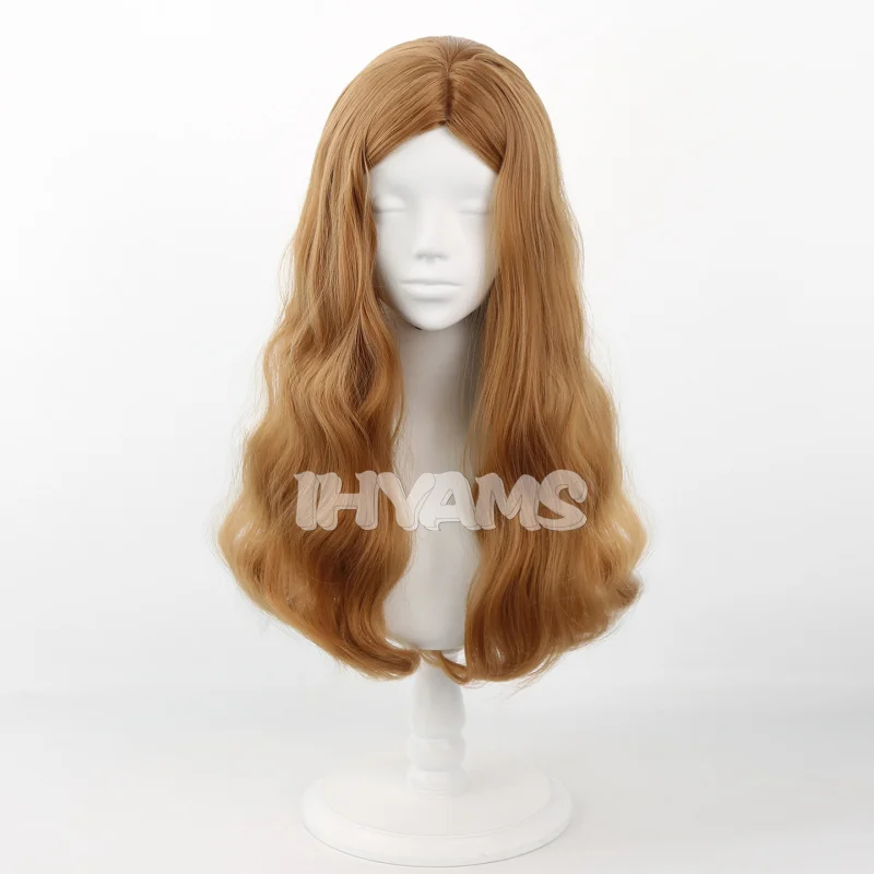 Women Blonde Wigs Cosplay 65cm Wavy Long Synthetic Hair Heat Resistant Fiber