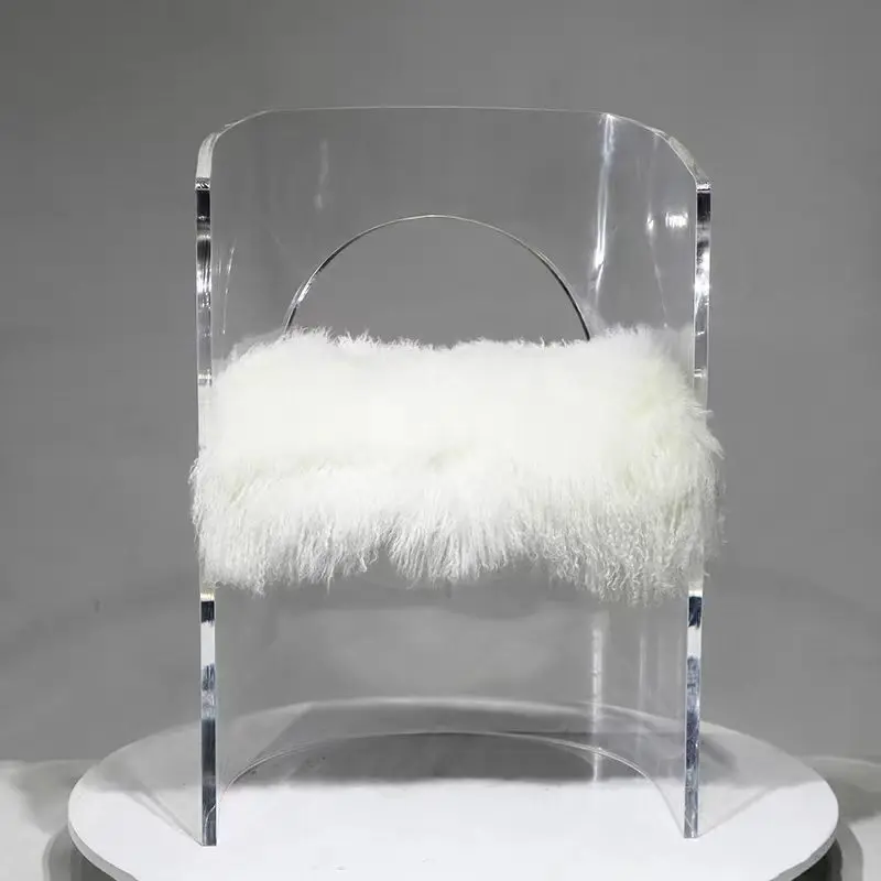 

eq-High-Transparency Acrylic Chair with Modern Design for Bedroom Living Room Home Office Hotel Use Solid Wood Legs%