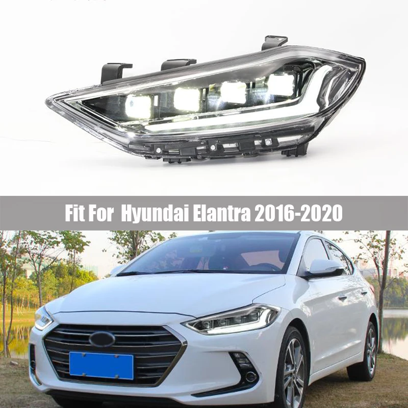 

Headlight Assembly Suitable For Hyundai Elantra 2016 - 2020 Modified LED Headlight Lens Daytime Running Light Century Edition