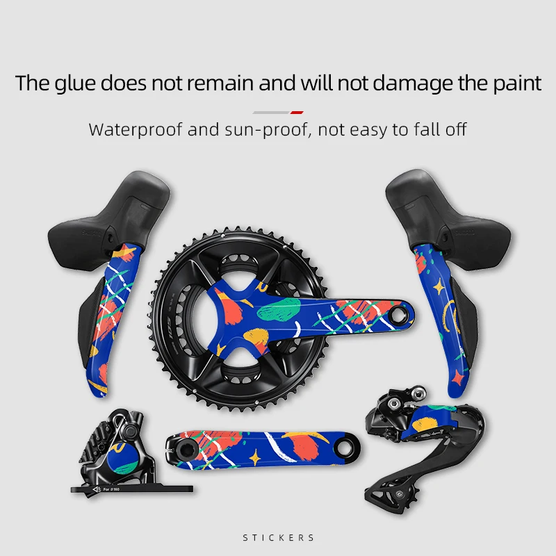 For Shimano 105 Di2 R7170 Groupset - Color Change Film, Road Bike Crankset/Chainring/Shifter Protective Sticker
