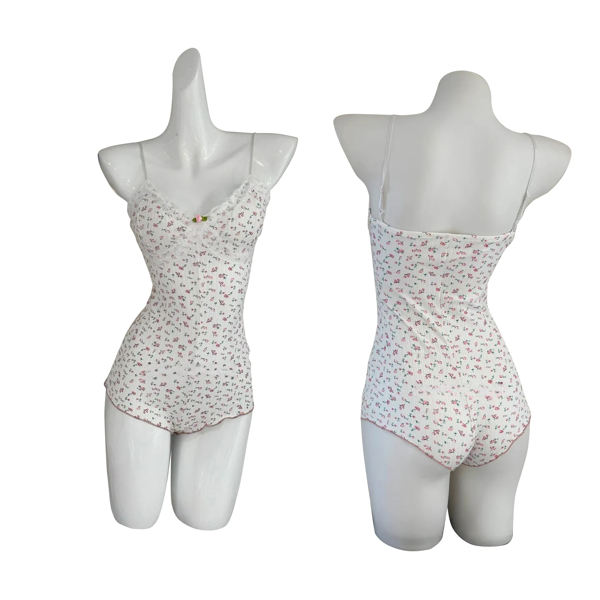 Onesie Pajamas for Women Cute Pj Woman Coquette Pajamas Set Floral Pajama Set Coquette Aesthetics