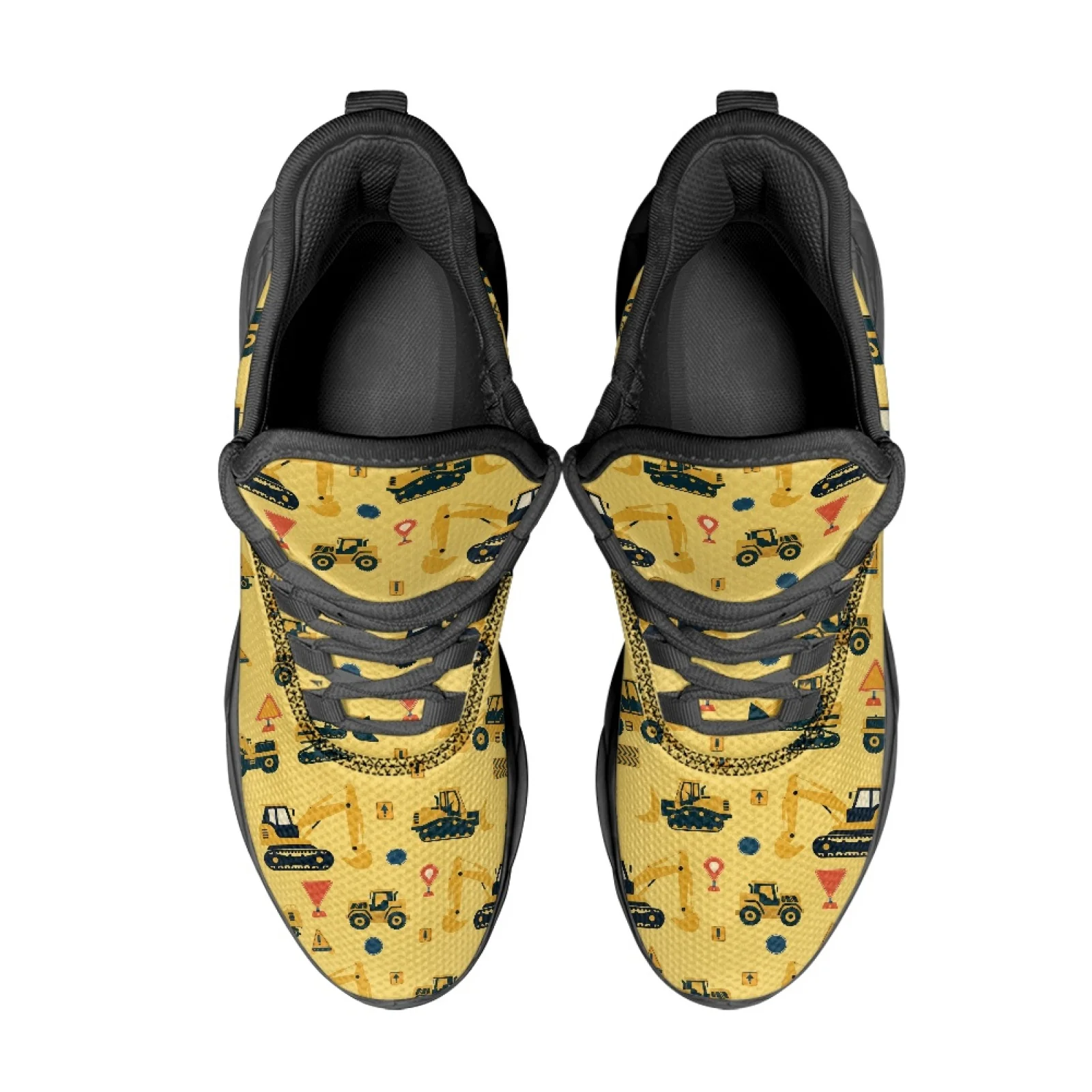 PENSTROLL Vehicle Print Comfortable Running Shoes for Walking Mesh & EVA Men's Running Shoes Athletic Trainer
