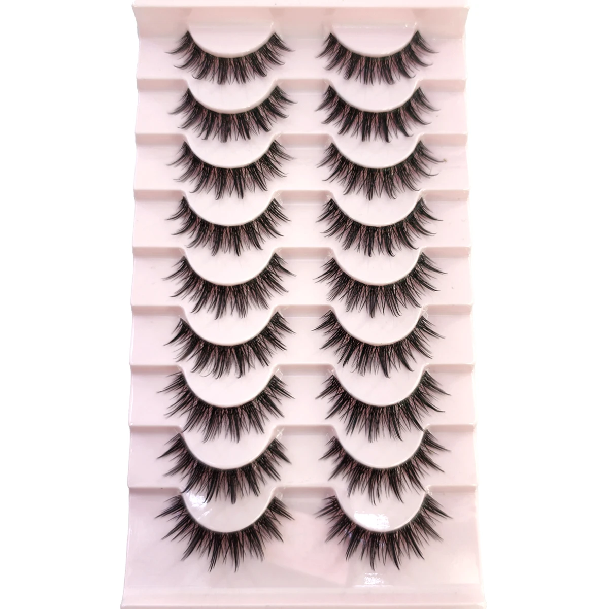 6D-Volumen, 9 Paar falsche Wimpern, die wie Verlängerungen aussehen, Nerzwimpern, flauschige Katzenaugenwimpern, dünne, dicke, weiche, lockige, künstliche Wimpern