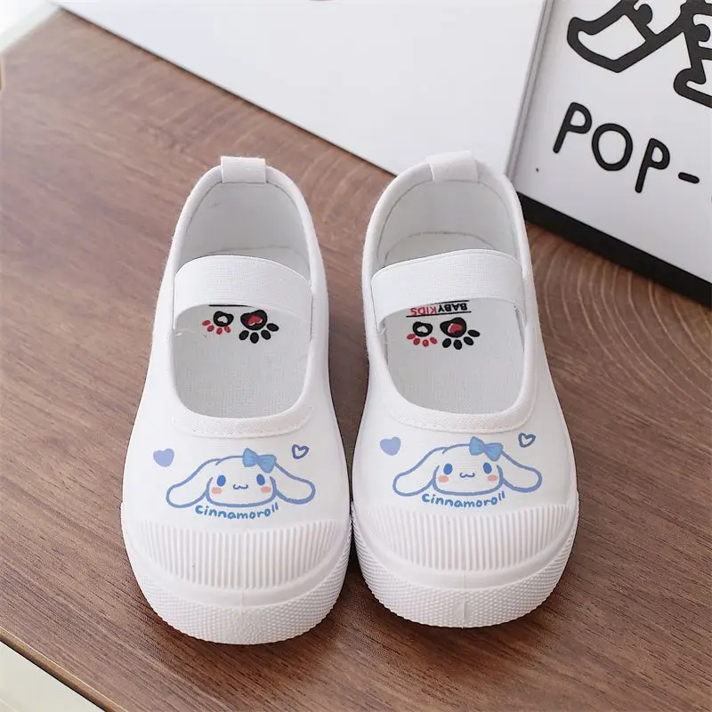 

Kawaii Cinnamoroll Children Shoes Sanrio Anime My Melody Print Babys Soft Bottom Shoes Cartoon Cute Students Sneakers Girls Gift