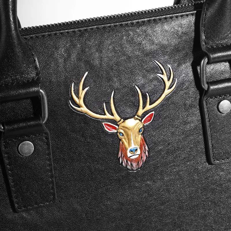 نمط حقيقي رسول العلامة التجارية الفاخرة الرجال حقيبة يد رجال الأعمال حقيبة جلد البقر حقيبة كمبيوتر أفقية موجز