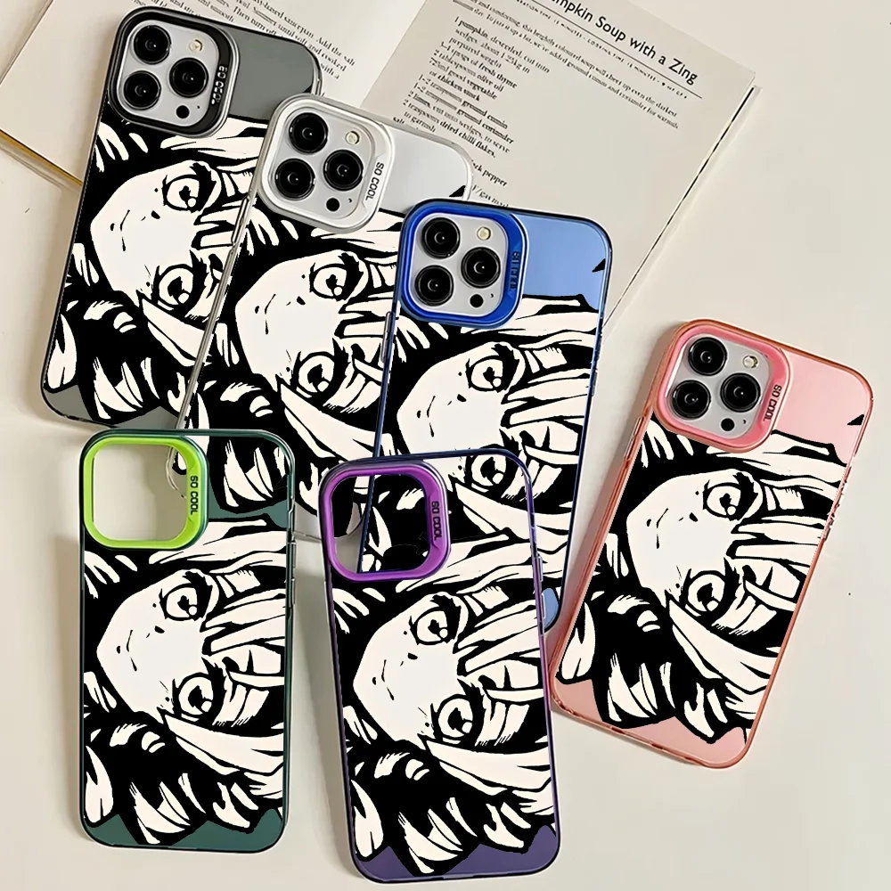 Demon Slayer Tanjirou Yoriichi Zenitsu Phone Case IMD Color Silver Shell For IPhone 16 15 14 13 12 11 Pro Max Plus