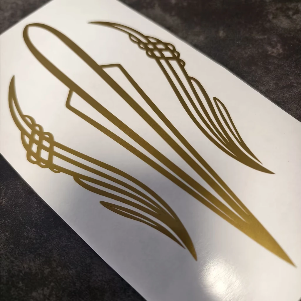 Tribal Pinstripe Vinyl Sticker Gold Motorcycle Fuel Tank Decal Car Body Fender Decorative Vinyl Decal for Auto Motorbike