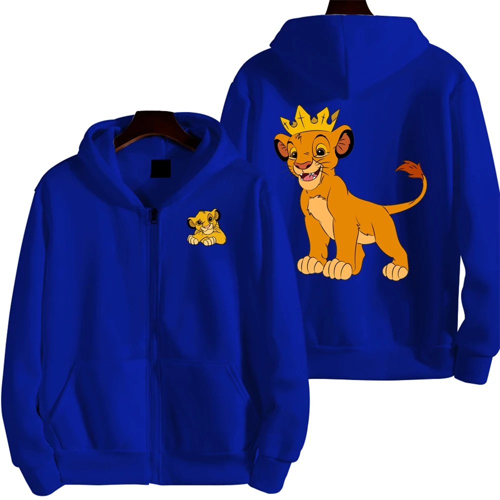 The Lion King Simba Men Cartoon Hoodie Spring Autumn New Women Oversized Sweatshirt With Zipper New Couple street fashion Coat