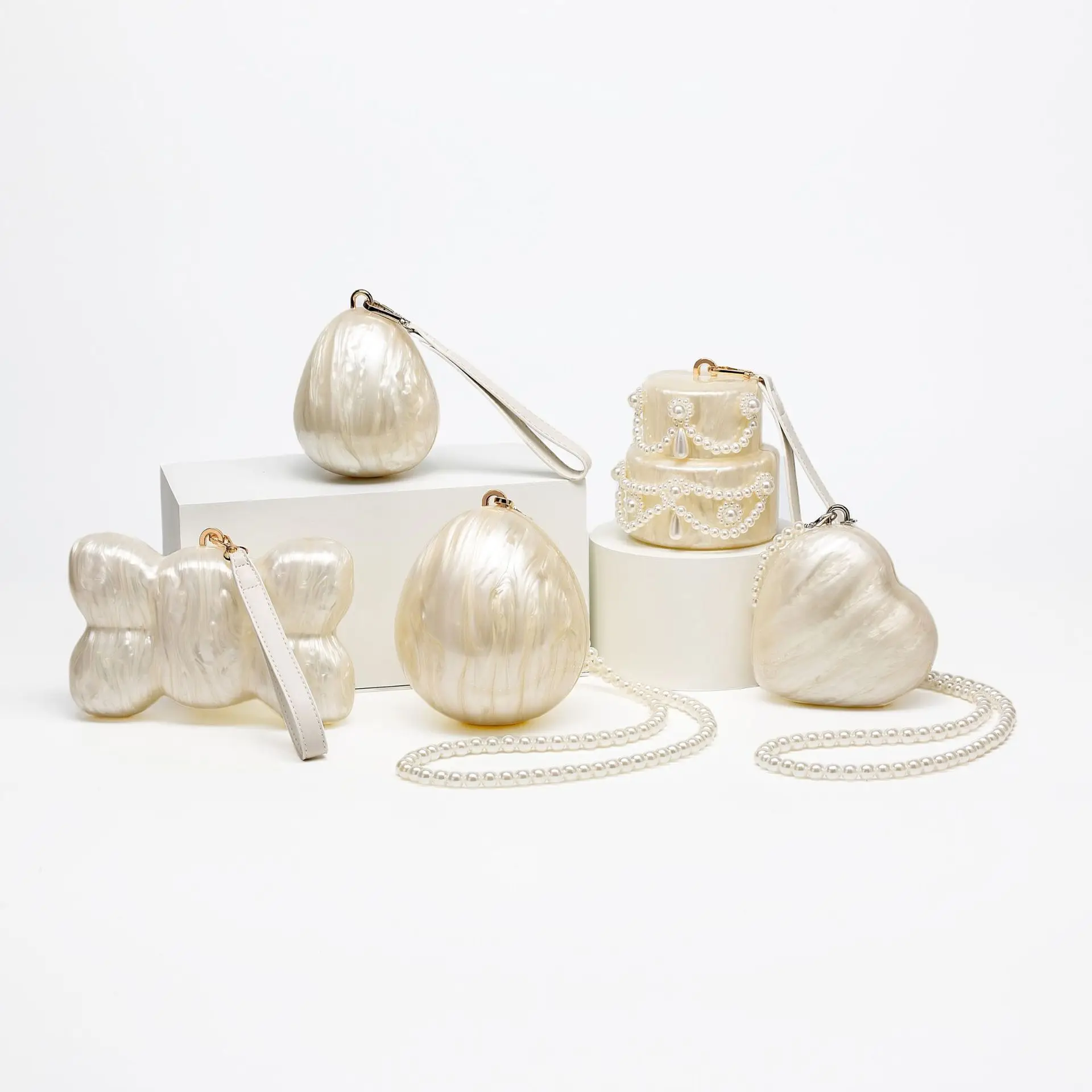 

Elegant Shell Shape Acrylic Clutch Bag Women Party Purse Crossbody Shoulder Bag Wedding Dinner Heart Cake Shape Acrylic Purse