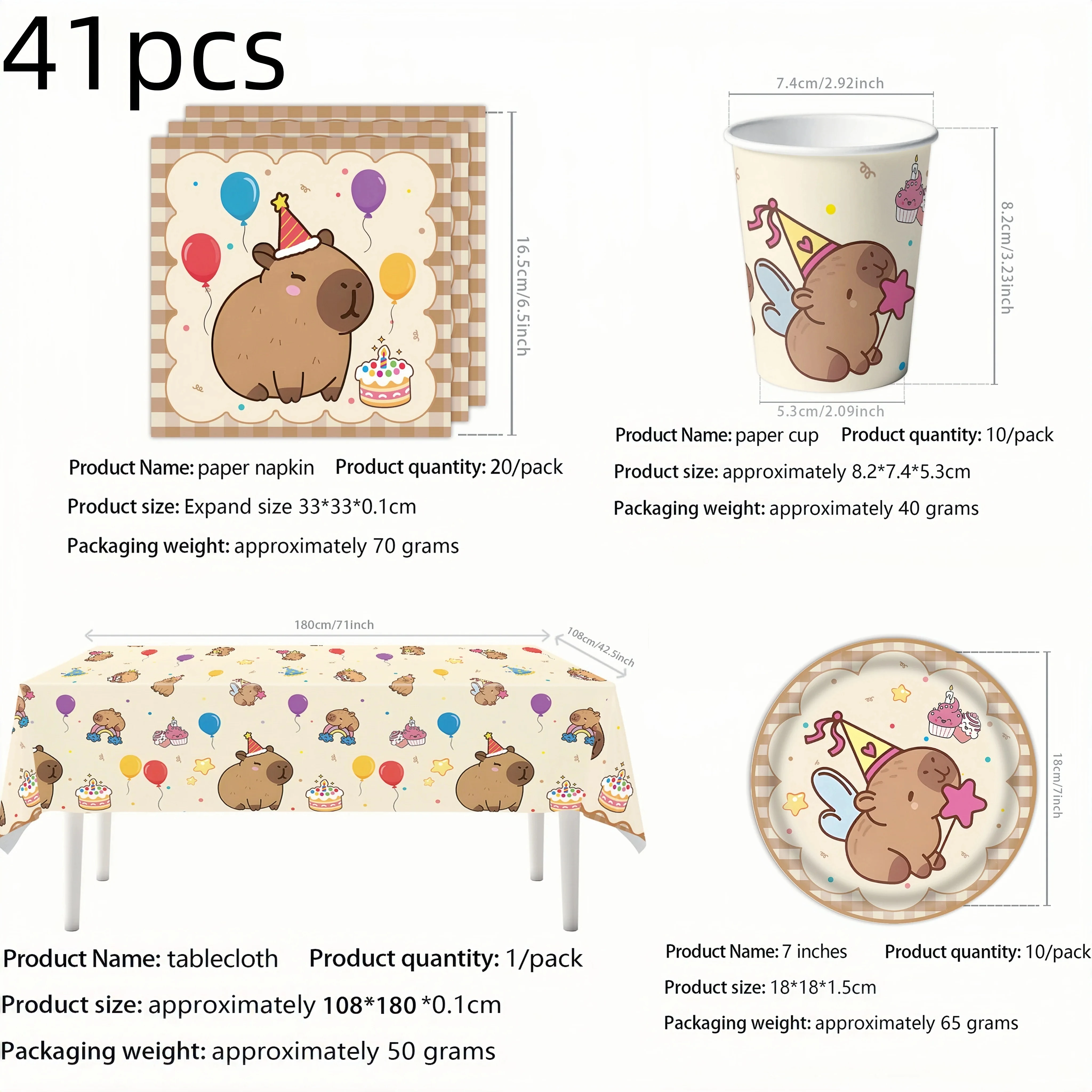 Nieuwe Leuke Capybara Verjaardagsfeestje Decoraties Kapibala Ballonnen Servies Set Papieren Borden Kopjes Banner voor Baby Douche Kids Geschenken