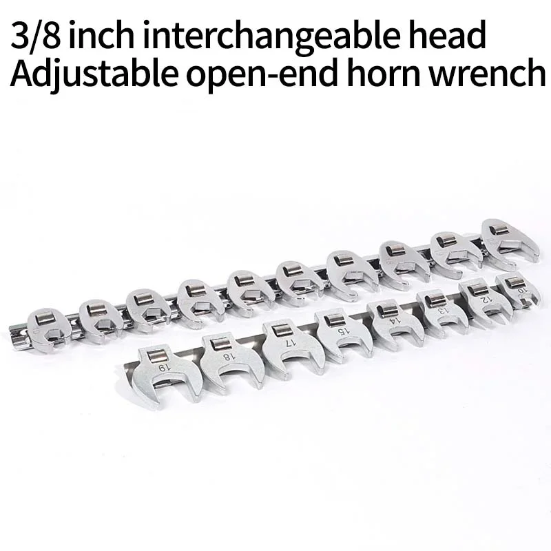 

Steel Wrench with Storage Rail for Nut Remova 3/8" Drive Flare Nut Wrench Set, 10pcs Crowfoot Flare Nut Tool Kit, Metric 10-22mm