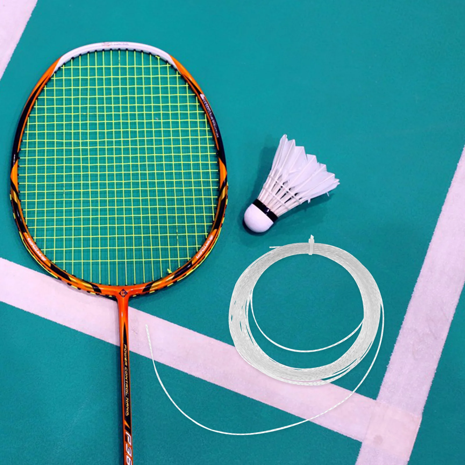 

1 Roll Nylon Badminton String Replacement Thick Strong Racket Thread for Training Improved Hitting Accuracy Long Length Bright