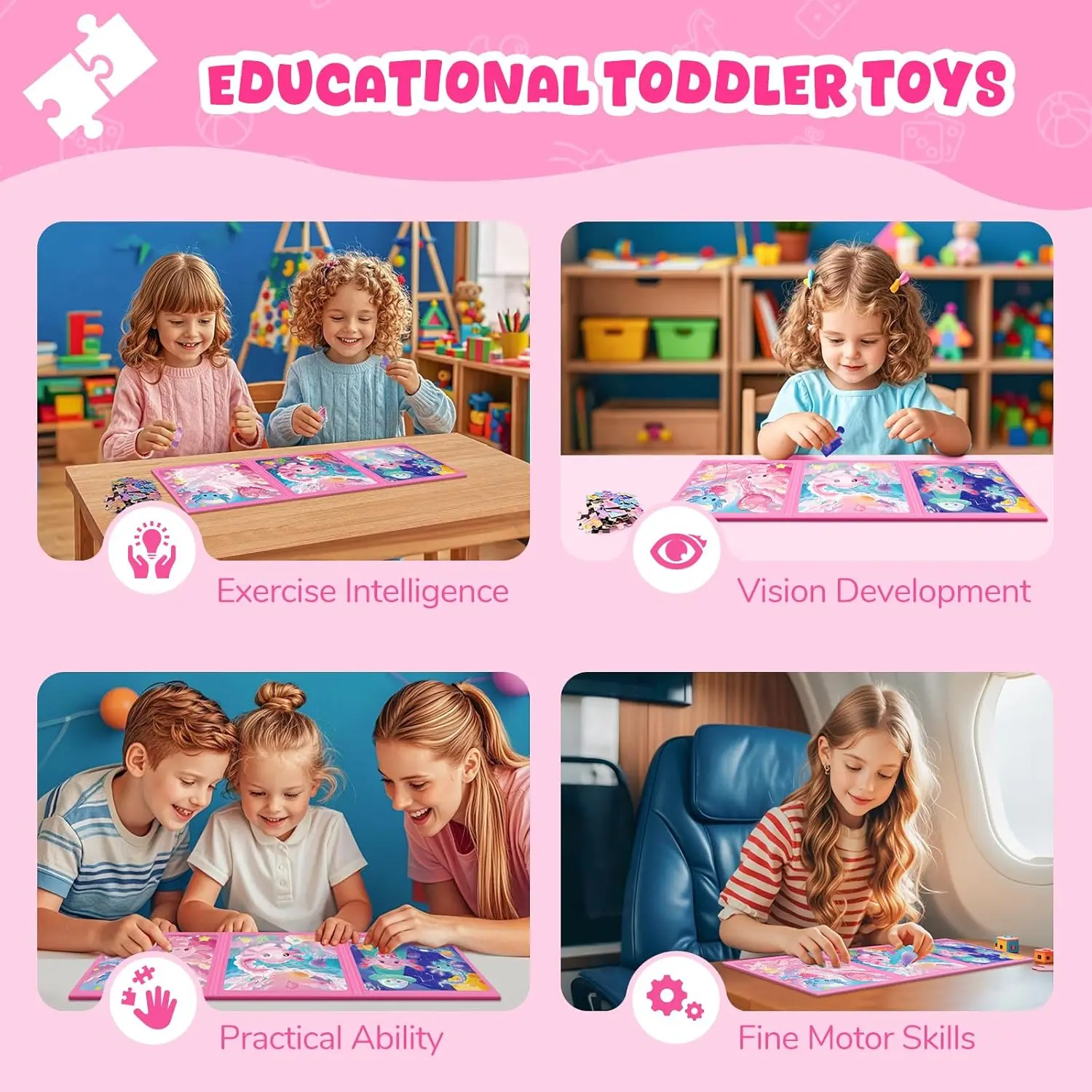 ألغاز الصور المقطوعة المغناطيسية للأطفال الصغار من سن 3 إلى 8 سنوات، (3 36 قطعة) ألعاب ألغاز السفر من Axolotl للأطفال من سن 4 إلى 6 سنوات هدية عيد ميلاد