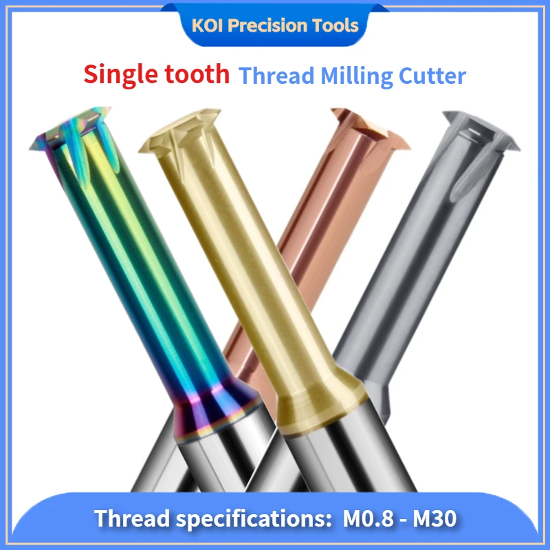 Metric Tooth Thread Milling Cutter Carbide Milling Thread Endmills Tungsten Carbide Steel M0.8 M0.9 M1 M2 M3 M4 M5 M6 M8-M30