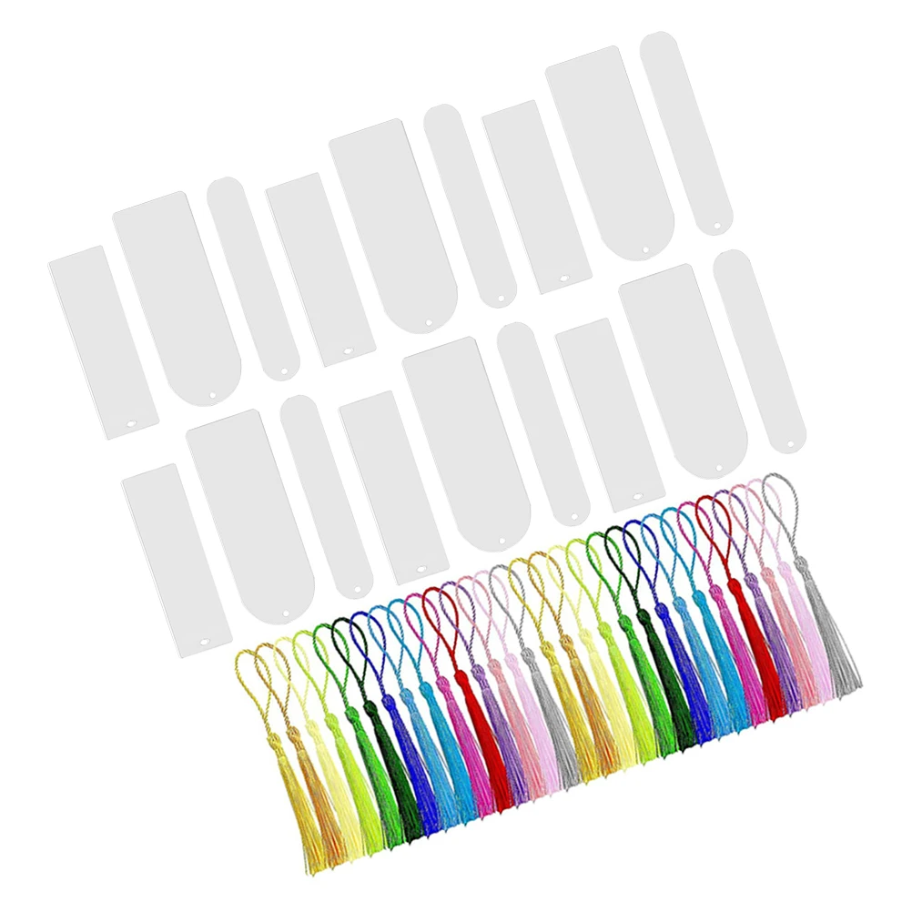 

30 Pcs Acrylic Bookmark Set Blanks Making Supplies Crafts for Kids Acrlic Bookmarks to Decorate Bulk Page Marker Beadable
