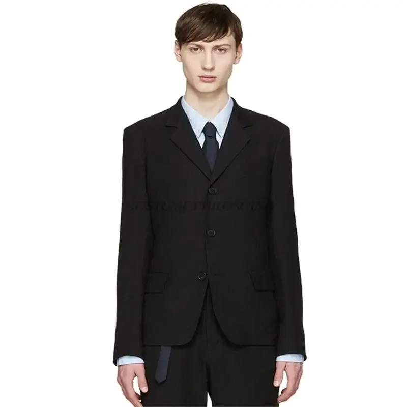 

Spring And Autumn New Men's Fashion Slim Business Three Button Oversized Singer's Clothing Jacket Trendy Man