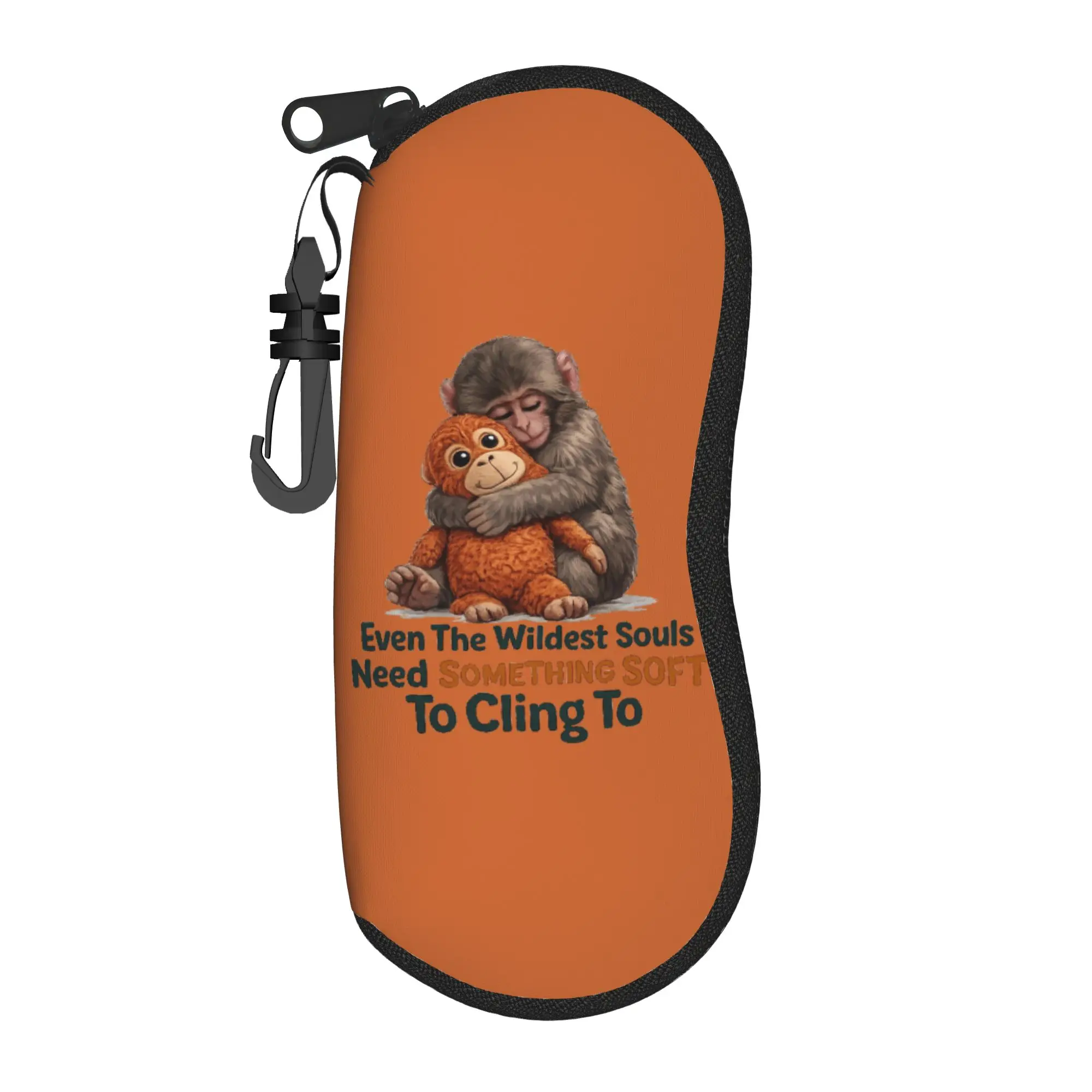 Harajuku Punch Monkey  Glasses Case Convenient Zipper  Glasses Protector Anti-Pressure Eye Contacts Case