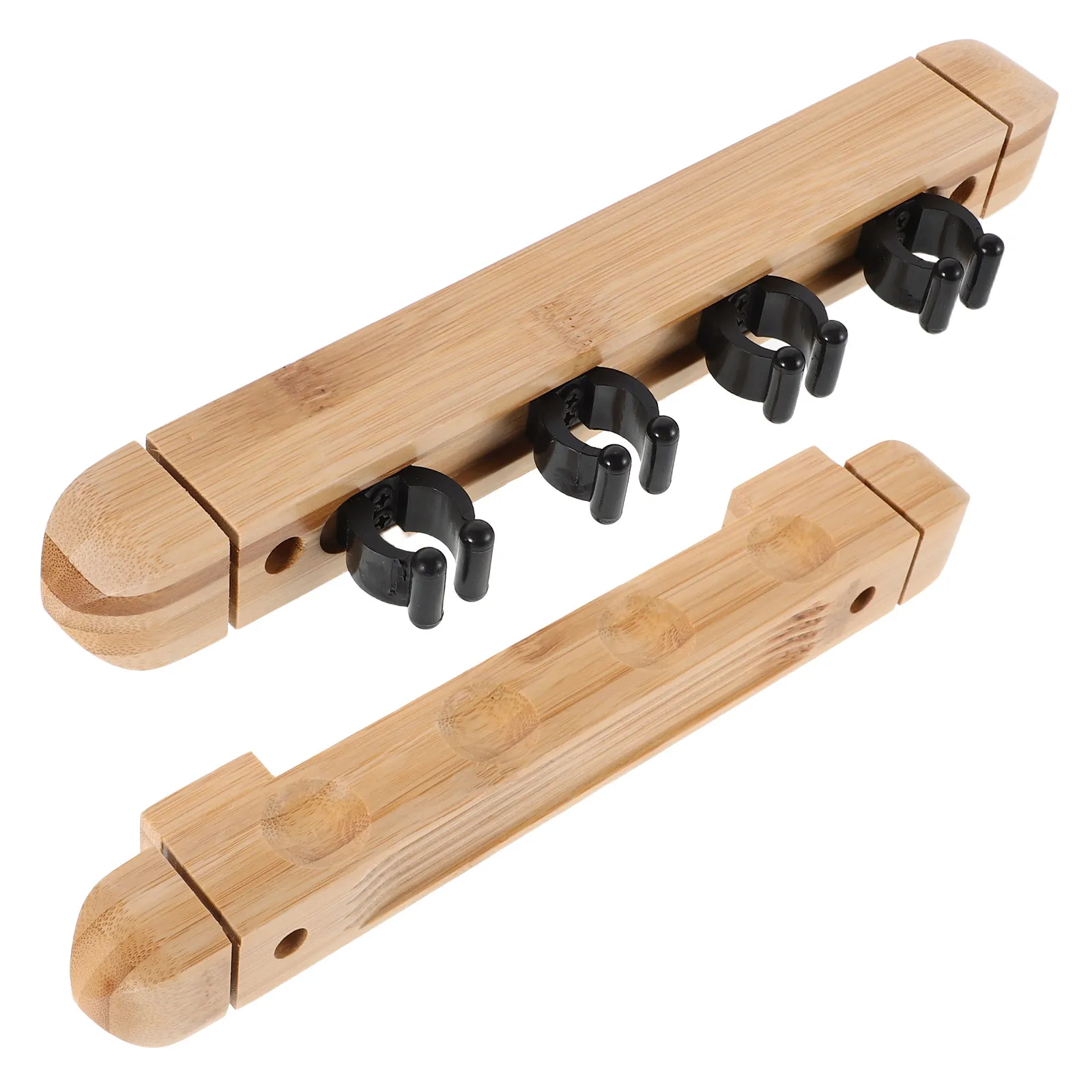 

1Set Solid Wood Pool Stick Rack Wall Mounted 4 Pole Holder Billiard Accessories Organizer for Game Room Club Bar Stylish