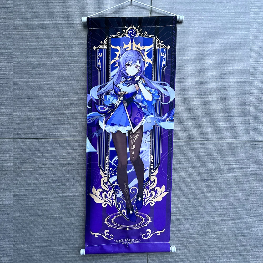 Anime Gen Impact Wall Hanging Poster Cosplay Halloween Party Cartoon Heros Scroll Canvas Students Gifts Hot Game Home Decoration