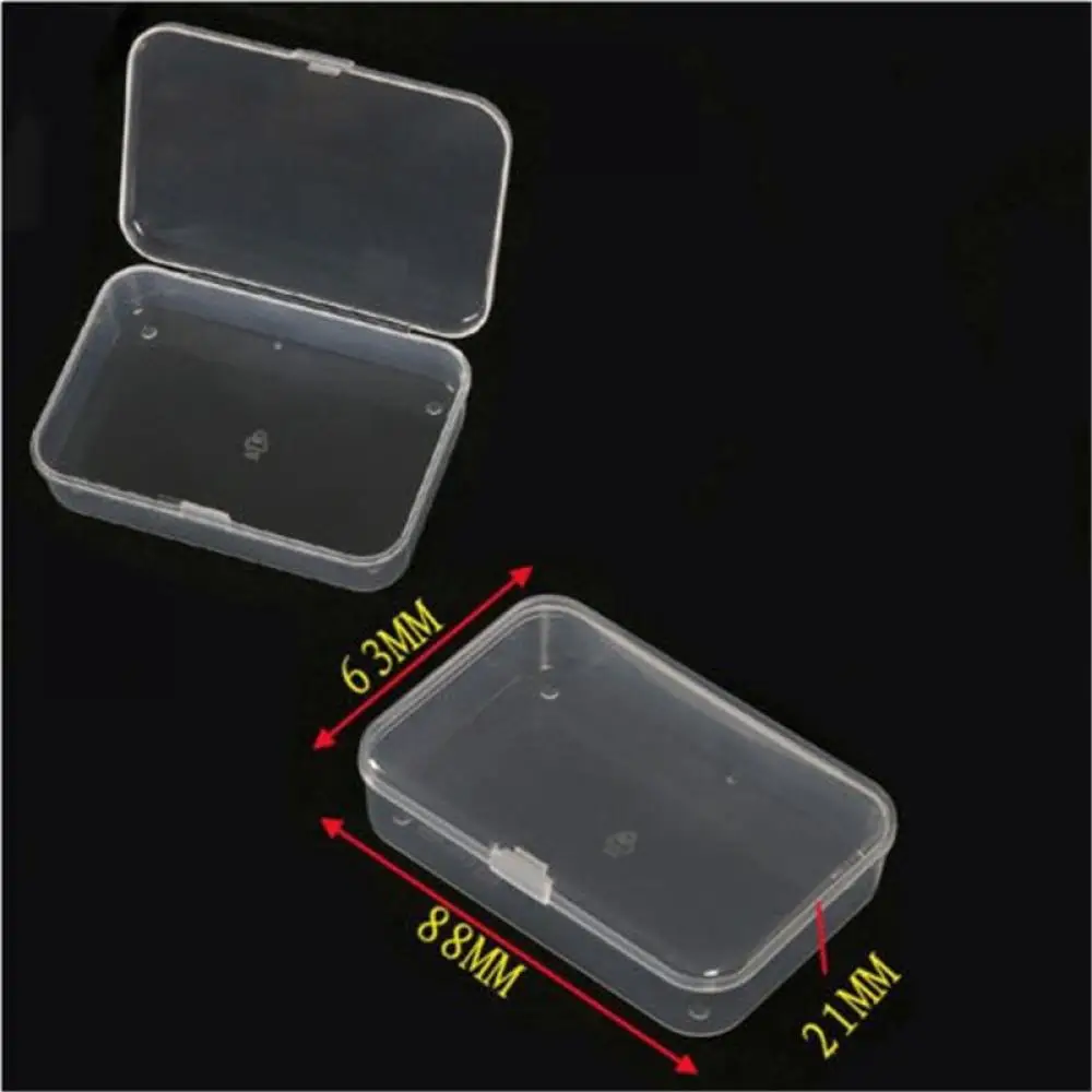 2Pcs Rectangular Plastic Box 502 PP Transparent Storage Container  Case with Lid  New and High Quality Table Storager Supplies