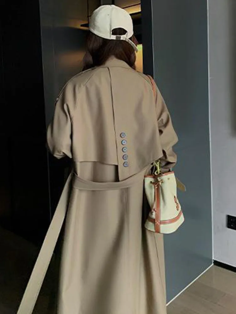 Bzvw feminino temperamento rendas cintura irregular volta design blusão casaco 2025 outono nova moda tendência trench jaqueta feminina