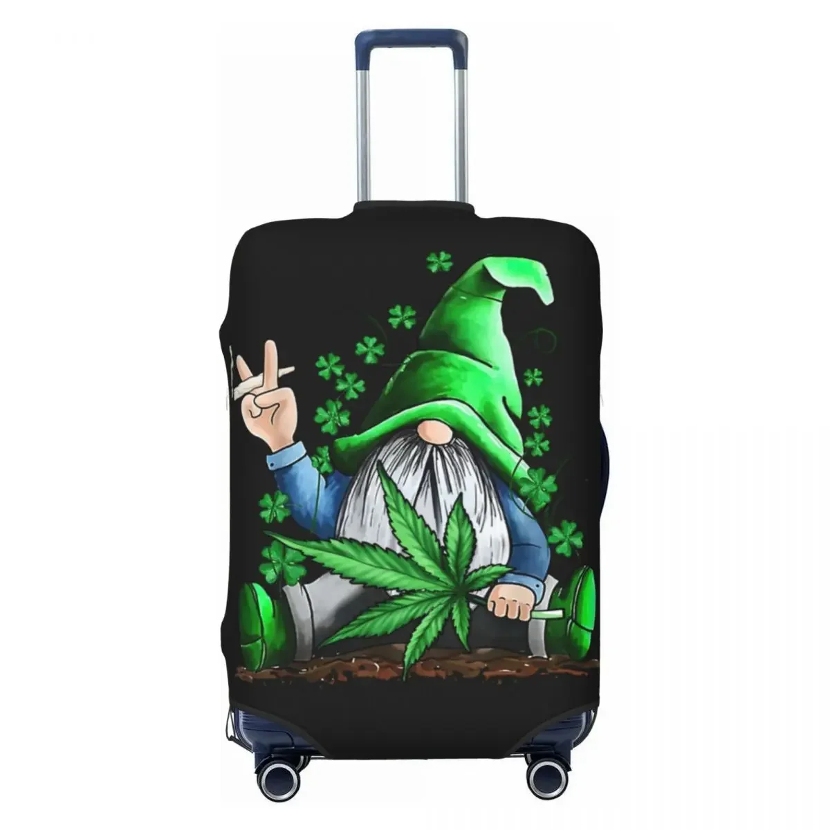 Funny Gnome For St Patrick's Day Suitcase Cover Pot Leaf Business Holiday Useful Luggage Accesories Protection