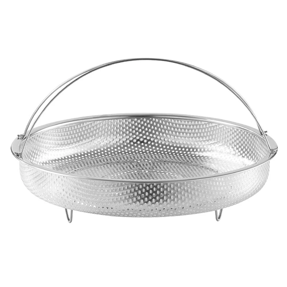 Kitchen Steamer Rack for Home Use with Draining Function Stainless Steel Design for Cooking and Washing Fruits
