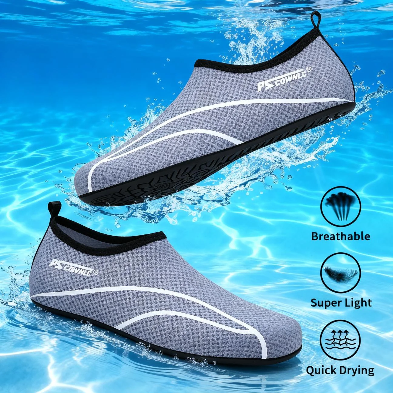 Zapatos de Buceo para Mujer, Zapatos Acuáticos para Hombre, Calcetines para Deportes Acuáticos, Playa, Natación, Sneakers Descalzos, Fitness, Baile, Natación, Surf, Snorkel