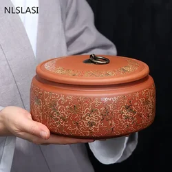 Coffee Canister Chinese Ceramics Tea Caddy Large Candy Storage Tank Portable Sealed Tea Jar Purple Clay Travel Tea Boxes