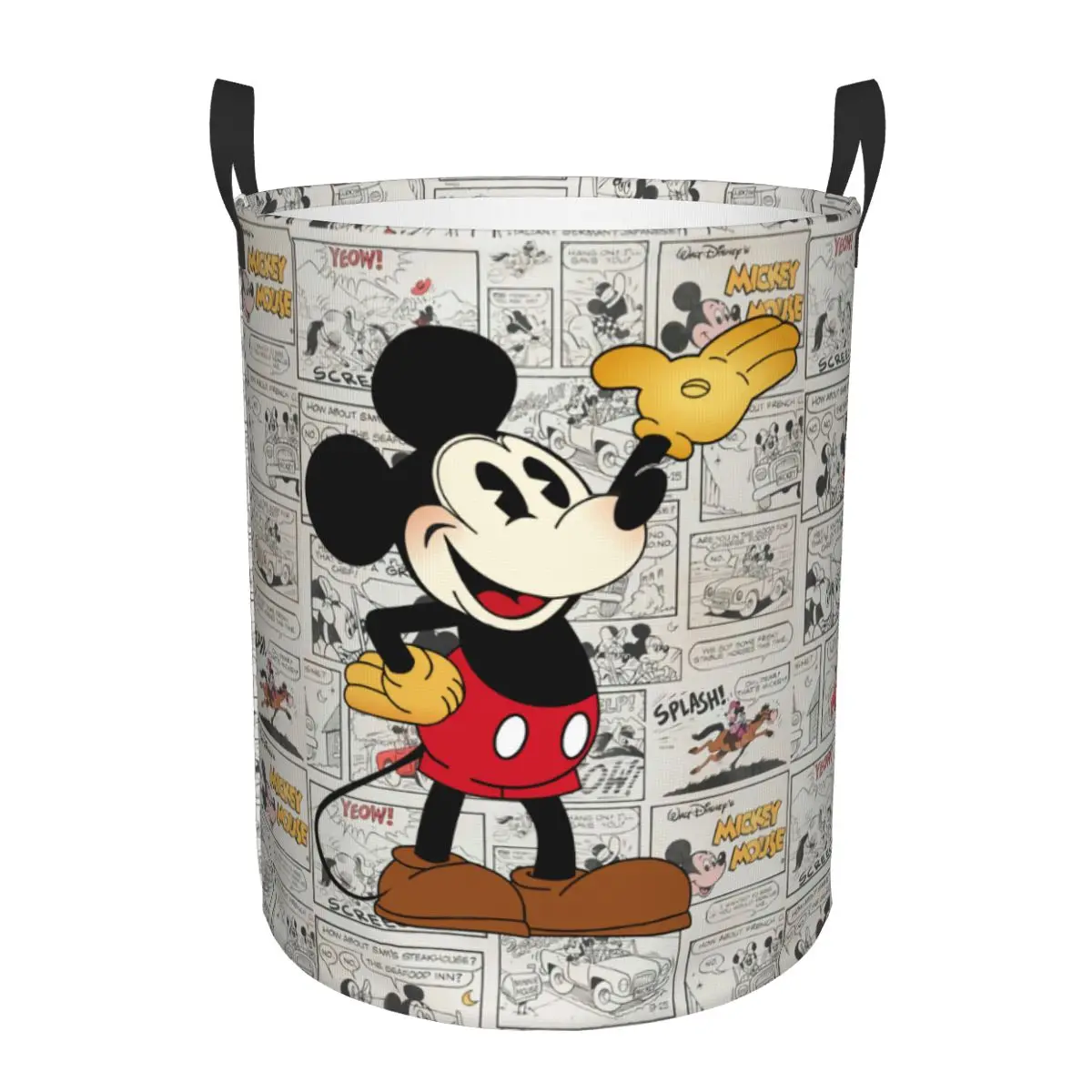 Custom Mickey Mouse Cartoon Laundry Hamper Large Storage Basket Girls Boys Toy Organizer